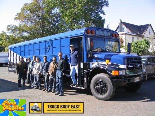 School Bus for students at Pequannock High School for hit TV Show “PIMP MY RIDE” - Truck Body East, Orange, NJ